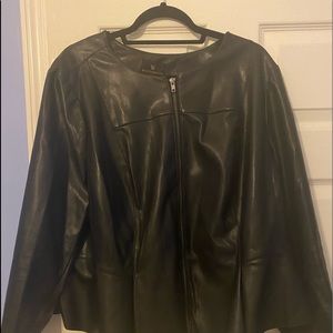 Black faux leather jacket